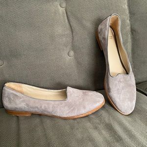 Johnston & Murphy gray leather womens loafers